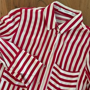 Mango striped long sleeve shirt - size small